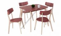 Ahşap Salon Yemek Masası Takımı Kare
