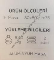 Alüminyum Masa 80x80