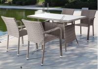 Camlı Rattan Masa 80x130