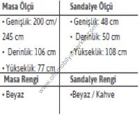 Ceviz Masa Sandalye Takımı