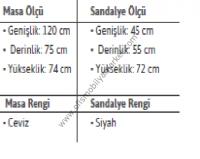 Dekoratif Ahşap Masa Takımı