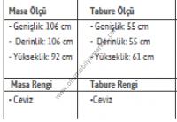 Dekoratif Masa ve Tabure Takımı