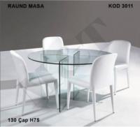 Cam Masa Yuvarlak Raund 