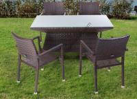 Rattan Masa 80x140 Camlı