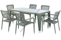 Rattan Masa 90x180 Camlı